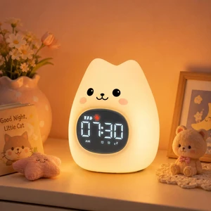 Cat Kids Alarm Clock with Night Light, OK to Wake Clock for Toddler | Cute Digital Clock for Bedroom Bedside, Dual Alarm, Multicolor Night Light, White Noise, Desk Clock Gift for Boys and Girls Cat Kids Alarm Clock with Night Light, OK to Wake Clock for Toddler | Cute Digital Clock for Bedroom Bedside, Dual Alarm, Multicolor Night Light, White Noise, Desk Clock Gift for Boys and Girls