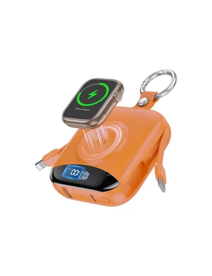 Portable Charger 10000mAh w/Built-in Cables & iWatch Charger Orange | Fast charging, Built-in cables, LED display, Charge 5 devices at once, Ring buckle, TSA approved, Pocket size, Charge iWatch Portable Charger 10000mAh w/Built-in Cables & iWatch Charger Orange | Fast charging, Built-in cables, LED display, Charge 5 devices at once, Ring buckle, TSA approved, Pocket size, Charge iWatch