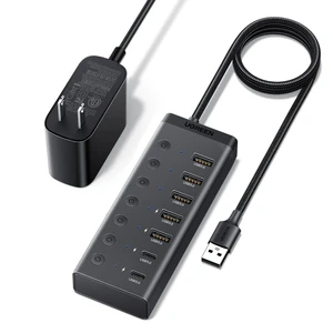 7-in-1 Powered USB 3.0 Hub, 7 Ports, 5xUSB-A and 2xUSB-C, 5Gbps | 24W DC Power Input, 3.3 ft Cable, USB Multiport Adapter for Laptop, Desktop PC, iMac, Surface and More 7-in-1 Powered USB 3.0 Hub, 7 Ports, 5xUSB-A and 2xUSB-C, 5Gbps | 24W DC Power Input, 3.3 ft Cable, USB Multiport Adapter for Laptop, Desktop PC, iMac, Surface and More