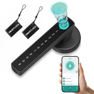 Fingerprint Door Lock Smart Biometric Door Knob with Handle for Bedrooms | Keyless Entry Door Locks with Auto-lock, APP Control, 100 Fingerprint, 200 Passcode, IC Card, Keys, Home Apartment Hotel Fingerprint Door Lock Smart Biometric Door Knob with Handle for Bedrooms | Keyless Entry Door Locks with Auto-lock, APP Control, 100 Fingerprint, 200 Passcode, IC Card, Keys, Home Apartment Hotel