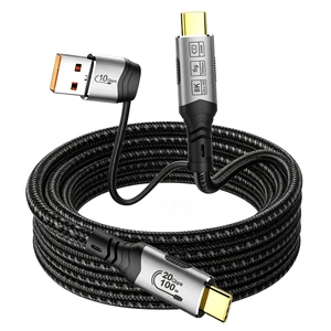 MOPOCHG 2-in-1 USB-C Cable 16FT, 20Gbps 100W Charging 8K Video for iPhone | 10Gbps USB A to USB C Data Cable 3.1/3.0, USB-C to C 3.2 Gen 2x2 20Gbps Monitor Video Cable for iPhone, Samsung MOPOCHG 2-in-1 USB-C Cable 16FT, 20Gbps 100W Charging 8K Video for iPhone | 10Gbps USB A to USB C Data Cable 3.1/3.0, USB-C to C 3.2 Gen 2x2 20Gbps Monitor Video Cable for iPhone, Samsung