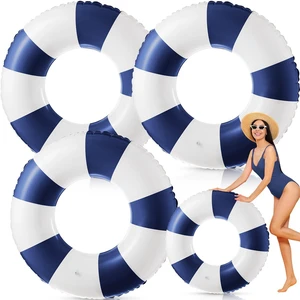 3 Pcs Jumbo Inflatable Striped Pool Float Tubes Pool Ring 47 Inch | 3 Pcs Classic Stripe Style, Quality PVC Material, Substantial Size, Versatile for Pool, Beach Party, Summer, Swim Outdoor Fun 3 Pcs Jumbo Inflatable Striped Pool Float Tubes Pool Ring 47 Inch | 3 Pcs Classic Stripe Style, Quality PVC Material, Substantial Size, Versatile for Pool, Beach Party, Summer, Swim Outdoor Fun