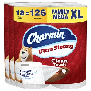 Ultra Strong Clean Touch Toilet Paper, 18 Family Mega XL Rolls = 126 Regular Rolls Ultra Strong Clean Touch Toilet Paper, 18 Family Mega XL Rolls = 126 Regular Rolls