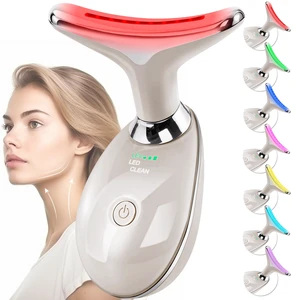Facial Massager Red-Light-Therapy-for-Face and Neck, Face culpting Wand with 7 Color (Champagne) Facial Massager Red-Light-Therapy-for-Face and Neck, Face culpting Wand with 7 Color (Champagne)