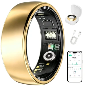 Smart Ring Health Tracker for Women & Men, Stress & Sleep Monitor, Heart Rate & Step Tracker, No Subscription Required, iOS/Android Compatible (Gold, 8) Smart Ring Health Tracker for Women & Men, Stress & Sleep Monitor, Heart Rate & Step Tracker, No Subscription Required, iOS/Android Compatible (Gold, 8)