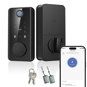Fingerprint Door Lock, Keyless Entry Keypad Deadbolt for Bedroom Front Door | 5-in-1 Keyless Entry Door Lock, Smart Door Lock, IP53 Electronic Keypad Deadbolt for Front Door, Bedroom Fingerprint Door Lock, Keyless Entry Keypad Deadbolt for Bedroom Front Door | 5-in-1 Keyless Entry Door Lock, Smart Door Lock, IP53 Electronic Keypad Deadbolt for Front Door, Bedroom