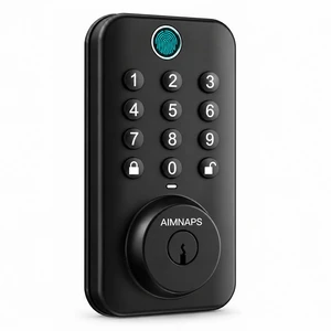 Fingerprint Deadbolt Keyless Entry Door Lock, Smart Keypad, Black | Biometric Sensor, Digital Passcode, IP54 Waterproof, Anti-Peeping Code, for Front Door Apartment, Easy Install, Backup Keys Fingerprint Deadbolt Keyless Entry Door Lock, Smart Keypad, Black | Biometric Sensor, Digital Passcode, IP54 Waterproof, Anti-Peeping Code, for Front Door Apartment, Easy Install, Backup Keys