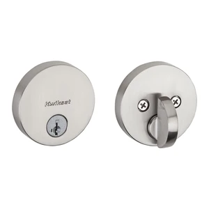Uptown Deadbolt Lock, Satin Nickel Round Exterior Keyed Front Entry Door, Pick Resistant SmartKey Rekey Security, Single Cylinder Dead Bolt, with Microban Protection Uptown Deadbolt Lock, Satin Nickel Round Exterior Keyed Front Entry Door, Pick Resistant SmartKey Rekey Security, Single Cylinder Dead Bolt, with Microban Protection