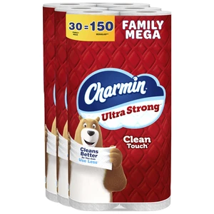 Ultra Strong Clean Touch Toilet Paper, 30 Family Mega Rolls = 150 Regular Rolls Ultra Strong Clean Touch Toilet Paper, 30 Family Mega Rolls = 150 Regular Rolls