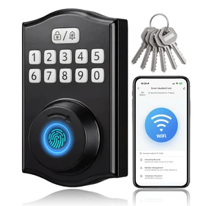 Built-in WiFi Smart Lock, Keyless Entry Door Lock for Front Door, Fingerprint Keypad Deadbolt, App Remote Control, No Hub Needed, 6 Backup Keys, Ideal for Home & Rental Built-in WiFi Smart Lock, Keyless Entry Door Lock for Front Door, Fingerprint Keypad Deadbolt, App Remote Control, No Hub Needed, 6 Backup Keys, Ideal for Home & Rental