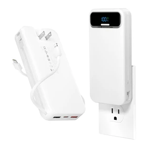 Portable Charger 20000mAh with Built-in Cables&AC Wall Plug, White | PD20W Fast Charging,Travel Essential,TSA Approved,LED Display,All in One USB C Power Bank for All Cell Phones Devices Portable Charger 20000mAh with Built-in Cables&AC Wall Plug, White | PD20W Fast Charging,Travel Essential,TSA Approved,LED Display,All in One USB C Power Bank for All Cell Phones Devices
