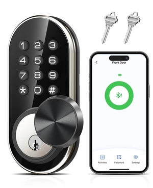 TE341 Smart Keyless Entry Door Lock with App Control, Digital Keypad Bluetooth Electronic Deadbolt with Auto Lock, Easy Installation - Silver TE341 Smart Keyless Entry Door Lock with App Control, Digital Keypad Bluetooth Electronic Deadbolt with Auto Lock, Easy Installation - Silver