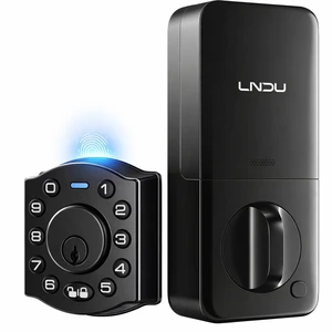 Smart Front Door Lock with Fingerprint & Keypad, Black | Built-in WiFi Enables Remote App Access, Temporary Codes, Auto Locking, and Voice Control with Alexa and Google Smart Front Door Lock with Fingerprint & Keypad, Black | Built-in WiFi Enables Remote App Access, Temporary Codes, Auto Locking, and Voice Control with Alexa and Google