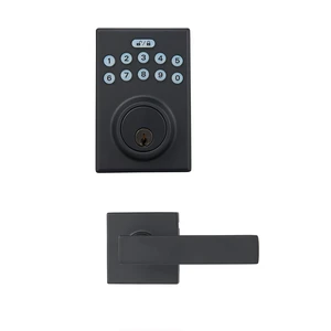 Contemporary Electronic Keypad Door Lock, Keyless Entry Deadbolt with Handle Set, Easy Installation, Matte Black Contemporary Electronic Keypad Door Lock, Keyless Entry Deadbolt with Handle Set, Easy Installation, Matte Black