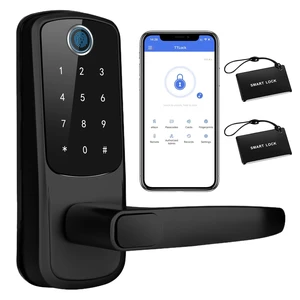 Smart Keyless Entry Door Lock, Fingerprint & Password, Black, 8,000 Unlocks Smart Keyless Entry Door Lock, Fingerprint & Password, Black, 8,000 Unlocks