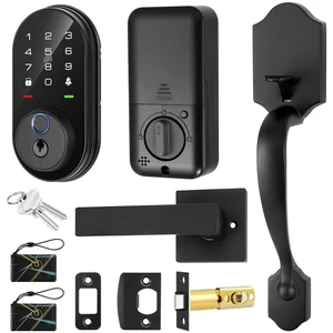Smart Deadbolt Lock with 2 Lever Handles, 5-in-1 Control by Fingerprint/Password/APP/E-Key/Key, 24-Hours Active Wi-Fi, 12 Months Battery Life, Easy Installation (T6) Smart Deadbolt Lock with 2 Lever Handles, 5-in-1 Control by Fingerprint/Password/APP/E-Key/Key, 24-Hours Active Wi-Fi, 12 Months Battery Life, Easy Installation (T6)
