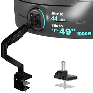 Heavy Duty Monitor Arm for 13-49 inch 1000R Curved Screen, up to 44lbs | Ultrawide Monitor Desk Mount, Full Motion with Tilt, Swivel, Rotation, C-Clamp/Grommet Base, VESA 75/100mm (GSM001XL), Black Heavy Duty Monitor Arm for 13-49 inch 1000R Curved Screen, up to 44lbs | Ultrawide Monitor Desk Mount, Full Motion with Tilt, Swivel, Rotation, C-Clamp/Grommet Base, VESA 75/100mm (GSM001XL), Black