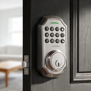 Keyless Entry Door Lock for Front Door, Keypad Deadbolt Lock with Code, Electronic Door Lock with 2 Keys, Auto Lock, Easy Installation, Satin Nickel Keyless Entry Door Lock for Front Door, Keypad Deadbolt Lock with Code, Electronic Door Lock with 2 Keys, Auto Lock, Easy Installation, Satin Nickel