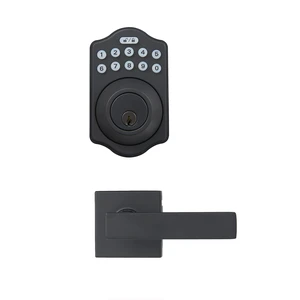 Traditional Electronic Keypad, Keyless Entry Door Lock Deadbolt with Handle Set, Easy Installation, Matte Black Traditional Electronic Keypad, Keyless Entry Door Lock Deadbolt with Handle Set, Easy Installation, Matte Black