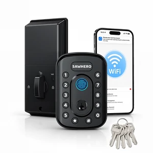 Keyless Entry Door Lock, Smart Deadbolt for Front Door, Fingerprint | Built-in WiFi, Anti-Peep Password, No Hub Needed, App Control, Auto-Locking, ANSI Grade 3, 5 Backup Keys Keyless Entry Door Lock, Smart Deadbolt for Front Door, Fingerprint | Built-in WiFi, Anti-Peep Password, No Hub Needed, App Control, Auto-Locking, ANSI Grade 3, 5 Backup Keys