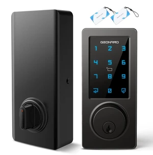 Keyless Entry Door Lock, Smart Door Lock with Keypad, Black | Bluetooth, App Control, IC Card, Easy Install, Ideal for Home, Apartment, Office, Hotel Keyless Entry Door Lock, Smart Door Lock with Keypad, Black | Bluetooth, App Control, IC Card, Easy Install, Ideal for Home, Apartment, Office, Hotel
