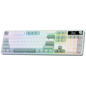 K761 PRO Wireless 104-Key Gasket Gaming Keyboard, Screen & Knob | Easy-Control LED Info Display, 0-Delay Tri-Mode, Cushioned 5-Layer Noise Dampening for Creamy Thocky Sound, Standard 104 keys K761 PRO Wireless 104-Key Gasket Gaming Keyboard, Screen & Knob | Easy-Control LED Info Display, 0-Delay Tri-Mode, Cushioned 5-Layer Noise Dampening for Creamy Thocky Sound, Standard 104 keys