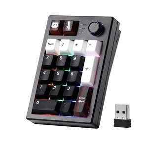 AL21 Aluminum Wireless Number Pad (Black, Cocoa Cream V2 Switch) | CNC Aluminum Mechanical Numpad with Knob, Wired/BT/2.4G RGB Numpad, Programmable Numeric Keypad RGB Hot-Swappable for Win/Mac AL21 Aluminum Wireless Number Pad (Black, Cocoa Cream V2 Switch) | CNC Aluminum Mechanical Numpad with Knob, Wired/BT/2.4G RGB Numpad, Programmable Numeric Keypad RGB Hot-Swappable for Win/Mac