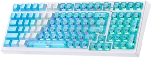X98 Ultra Wireless Mechanical Keyboard,12000mAh Gaming Keyboard,Blue | BT/2.4G/USB-Cwith Gasket & Creamy Sound, Hot Swappable PBT& Clear Keycaps, RGB Backlit, Ergonomic & Cute Keyboard for PC/Mac X98 Ultra Wireless Mechanical Keyboard,12000mAh Gaming Keyboard,Blue | BT/2.4G/USB-Cwith Gasket & Creamy Sound, Hot Swappable PBT& Clear Keycaps, RGB Backlit, Ergonomic & Cute Keyboard for PC/Mac