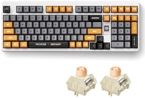 UT98 Wireless Mechanical Keyboard Compact Gaming Keyboard with Knob Tri-Mode Connection Hot Swappable Custom Creamy Keyboard Gasket Structure Pre-lubed Linear Switches RGB Retro UT98 Wireless Mechanical Keyboard Compact Gaming Keyboard with Knob Tri-Mode Connection Hot Swappable Custom Creamy Keyboard Gasket Structure Pre-lubed Linear Switches RGB Retro