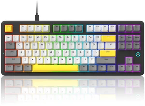 AK870 87Keys Hot-Swappable Mechanical Keyboard, Gasket Mount Wired Gaming Keyboard with Linear Flying Fish Switches, 80% Compact, PBT , for PC & Typists (Starry Night Grey) AK870 87Keys Hot-Swappable Mechanical Keyboard, Gasket Mount Wired Gaming Keyboard with Linear Flying Fish Switches, 80% Compact, PBT , for PC & Typists (Starry Night Grey)