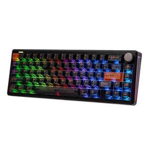 TH65 Wireless Mechanical Gaming Keyboard with Knob & 8000mAh | Adjustable Kickstand for Comfort Typing, 65%, BT/2.4GHz/USB-C, Hot-Swap, Creamy& Thocky Gasket (Black, Crystal) TH65 Wireless Mechanical Gaming Keyboard with Knob & 8000mAh | Adjustable Kickstand for Comfort Typing, 65%, BT/2.4GHz/USB-C, Hot-Swap, Creamy& Thocky Gasket (Black, Crystal)