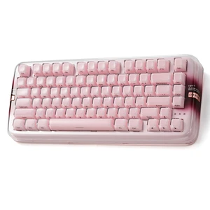 CoolKiller CK75 SE 75% Tri-Mode Mechanical Keyboard, Gasket Mount Hot-Swap Linear Switch, Crystal Jelly Transparent Keyboard with Full RGB for Gaming and Office-Pink CoolKiller CK75 SE 75% Tri-Mode Mechanical Keyboard, Gasket Mount Hot-Swap Linear Switch, Crystal Jelly Transparent Keyboard with Full RGB for Gaming and Office-Pink