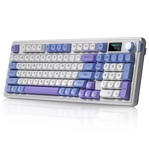 L98 96% Membrane Keyboard,Tri-Mode Connectivity RGB Backlights,Rotary Knob+Screen,Gasket Mounted,Sa Profile Keycaps,98 Keys Software Programmable Gaming Keyboard for MAC/Win (Blue Purple) L98 96% Membrane Keyboard,Tri-Mode Connectivity RGB Backlights,Rotary Knob+Screen,Gasket Mounted,Sa Profile Keycaps,98 Keys Software Programmable Gaming Keyboard for MAC/Win (Blue Purple)