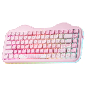 C75 Cute Cake Wireless Mechanical Keyboard(Pink Mao,Milk V2 Switch) | Creamy Typing, Cute Shine Through MAO Keycaps, RGB, Gasket Mount, BT5.0/2.4G/USB-C,for Win/Mac/Gaming/Office C75 Cute Cake Wireless Mechanical Keyboard(Pink Mao,Milk V2 Switch) | Creamy Typing, Cute Shine Through MAO Keycaps, RGB, Gasket Mount, BT5.0/2.4G/USB-C,for Win/Mac/Gaming/Office