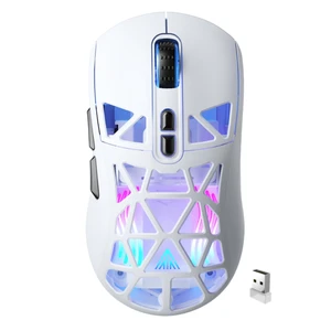 SM802 White Wireless Gaming Mouse,10000 DPI,Tri-Mode Wired/BT 5.0/2.4GHz Wireless Mouse Gaming with Side Button,RGB Programmable Macro Mouse for Laptop SM802 White Wireless Gaming Mouse,10000 DPI,Tri-Mode Wired/BT 5.0/2.4GHz Wireless Mouse Gaming with Side Button,RGB Programmable Macro Mouse for Laptop