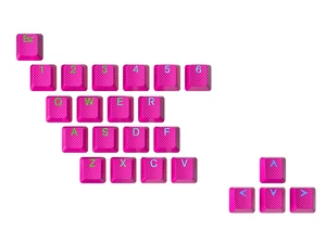 Rubber Keycap Set | Double Shot Translucent | OEM Profile for Mechanical Gaming Keyboard (Neon Pink, 23 Keys) Rubber Keycap Set | Double Shot Translucent | OEM Profile for Mechanical Gaming Keyboard (Neon Pink, 23 Keys)