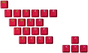 Rubberized Keycap Set | Double Shot Translucent | ABS + TPR | OEM Profile for Mechanical Gaming Keyboard (Red, 23 Keys) Rubberized Keycap Set | Double Shot Translucent | ABS + TPR | OEM Profile for Mechanical Gaming Keyboard (Red, 23 Keys)