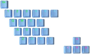 Rubberized Keycap Set | Double Shot Translucent | ABS + TPR | OEM Profile for Mechanical Gaming Keyboard (Sky Blue, 23 Keys) Rubberized Keycap Set | Double Shot Translucent | ABS + TPR | OEM Profile for Mechanical Gaming Keyboard (Sky Blue, 23 Keys)
