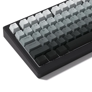 PBT Keycaps Double Shot Shine Through Gradient Grey Cherry Profile | Custom gradient keycaps set for mechanical keyboard, Minimalist style design PBT Keycaps Double Shot Shine Through Gradient Grey Cherry Profile | Custom gradient keycaps set for mechanical keyboard, Minimalist style design