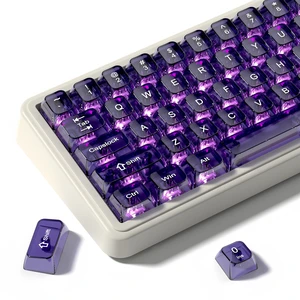 Clear keycaps Set,Translucent Keyboard keycaps,Jelly Key caps | Shine Through keycap Glossy,Transparent MDA Profile Custom keycaps for Mx Switches Mechanical Keyboard(115-keys,Purple) Clear keycaps Set,Translucent Keyboard keycaps,Jelly Key caps | Shine Through keycap Glossy,Transparent MDA Profile Custom keycaps for Mx Switches Mechanical Keyboard(115-keys,Purple)