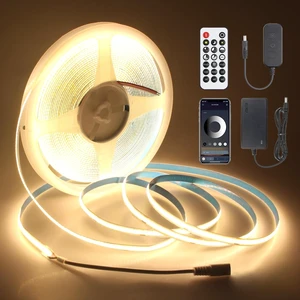 50FT LED Strip Lights COB 3000K Warm White Dimmable 24V LED Light Strip Kit High Density Bright Tape Lights with Power Supply for Cabinet Display Home DIY Lighting Projects CRI85+ 320LEDs/M 50FT LED Strip Lights COB 3000K Warm White Dimmable 24V LED Light Strip Kit High Density Bright Tape Lights with Power Supply for Cabinet Display Home DIY Lighting Projects CRI85+ 320LEDs/M
