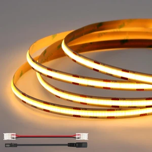 Cob LED Strip Light 16.4ft, 12V Tape Lights, Warm White 2700K, Cuttable | 2400 LED, Self-Adhesive, 8mm, 9.6w/m, UL Listed, CRI 93+, Rope Lighting for Kitchen, Cabinet (Power Source Not Included) Cob LED Strip Light 16.4ft, 12V Tape Lights, Warm White 2700K, Cuttable | 2400 LED, Self-Adhesive, 8mm, 9.6w/m, UL Listed, CRI 93+, Rope Lighting for Kitchen, Cabinet (Power Source Not Included)