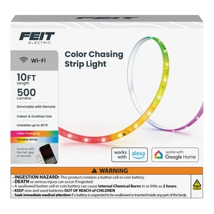 LED Strip Light TAPE10/CHASE/AG - Smart Chasing - 10 ft | RGB And Tunable White, App Remote And Voice Control, Alexa And Google Home Compatible, Weather-Resistant, Linkable To 40 ft LED Strip Light TAPE10/CHASE/AG - Smart Chasing - 10 ft | RGB And Tunable White, App Remote And Voice Control, Alexa And Google Home Compatible, Weather-Resistant, Linkable To 40 ft