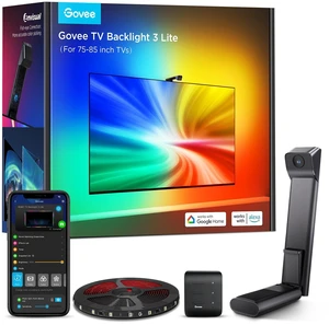 TV Backlight 3 Lite, 16.4ft LED Strip Lights Sync with 75-85 Inch TVs | Upgraded Camera with Fish-Eye Correction Function, RGBICW Screen Sync Lighting, 4 Colors in 1 Lamp Bead, Voice & APP Control TV Backlight 3 Lite, 16.4ft LED Strip Lights Sync with 75-85 Inch TVs | Upgraded Camera with Fish-Eye Correction Function, RGBICW Screen Sync Lighting, 4 Colors in 1 Lamp Bead, Voice & APP Control