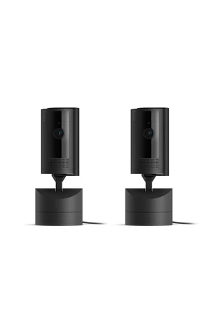Pan-Tilt Indoor Cam, See all around your home or business with 360° pan coverage, HD video, plus Two-Way Talk, 2-pack, Black Pan-Tilt Indoor Cam, See all around your home or business with 360° pan coverage, HD video, plus Two-Way Talk, 2-pack, Black