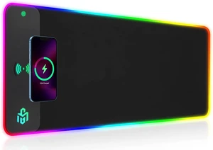 Wireless Charging RGB Gaming Mouse Pad 15W, LED Mouse Mat 800x300x4MM, 10 Light Modes Extra Large Mousepad Non-Slip Rubber Base Computer Keyboard Mat for Gaming, MacBook, PC, Laptop, Desk Wireless Charging RGB Gaming Mouse Pad 15W, LED Mouse Mat 800x300x4MM, 10 Light Modes Extra Large Mousepad Non-Slip Rubber Base Computer Keyboard Mat for Gaming, MacBook, PC, Laptop, Desk