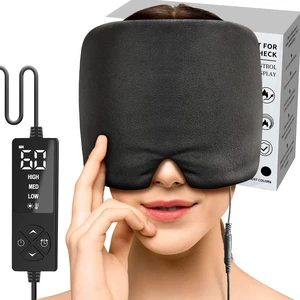 Form Fitting Heated Headache Cap, 3 Temp Settings Steam Migraine Hat Heated Eye Mask for Dry Eyes, Sinus Pressure Relief, Tension Headache (Small) Form Fitting Heated Headache Cap, 3 Temp Settings Steam Migraine Hat Heated Eye Mask for Dry Eyes, Sinus Pressure Relief, Tension Headache (Small)