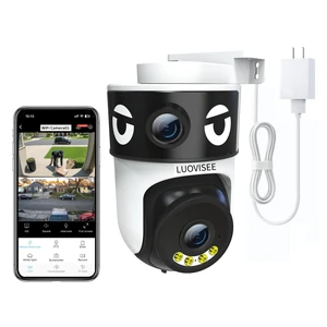 Dual Lens Security Camera Outdoor/Indoor,Wired Camera for Home Security for Plug-in 24/7 Continuous Recording,360° View Pan/Tilt,Siren Alarm,Two Way Audio,2.4GHz Wi-Fi Dual Lens Security Camera Outdoor/Indoor,Wired Camera for Home Security for Plug-in 24/7 Continuous Recording,360° View Pan/Tilt,Siren Alarm,Two Way Audio,2.4GHz Wi-Fi