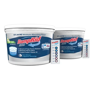 Hi-Capacity Moisture Absorber Bucket, Fresh Scent, 2 lb. 15.5 oz. & Moisture Detection Strip (2 Pack), Attracts & Traps Excess Moisture Hi-Capacity Moisture Absorber Bucket, Fresh Scent, 2 lb. 15.5 oz. & Moisture Detection Strip (2 Pack), Attracts & Traps Excess Moisture
