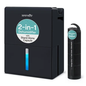 2-in-1 Dehumidifier for Home, Portable Cylinder, 91 Oz Tank | 17 Oz/Day, 91 Oz Tank, Removable Cylinder, 45-55% Humidity Control, 50dB 2-in-1 Dehumidifier for Home, Portable Cylinder, 91 Oz Tank | 17 Oz/Day, 91 Oz Tank, Removable Cylinder, 45-55% Humidity Control, 50dB